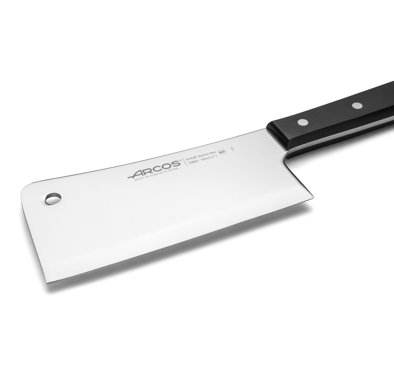 Couperet de chef Arcos Universal avec manche en polyoxyméthylène noir et lame de 180 mm
