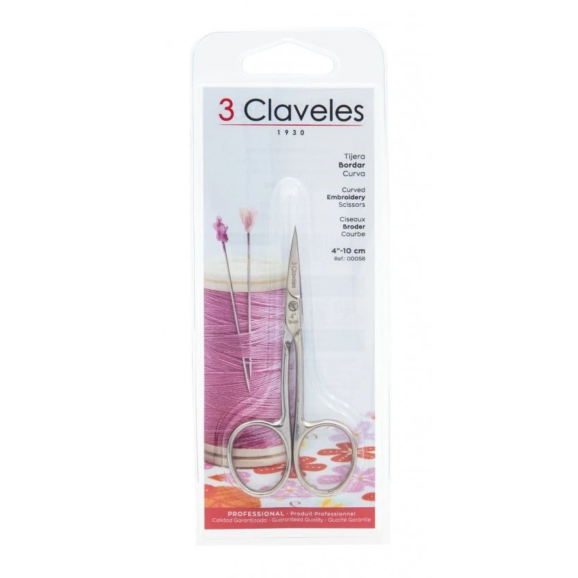 3 Claveles 4" gebogene Stickschere