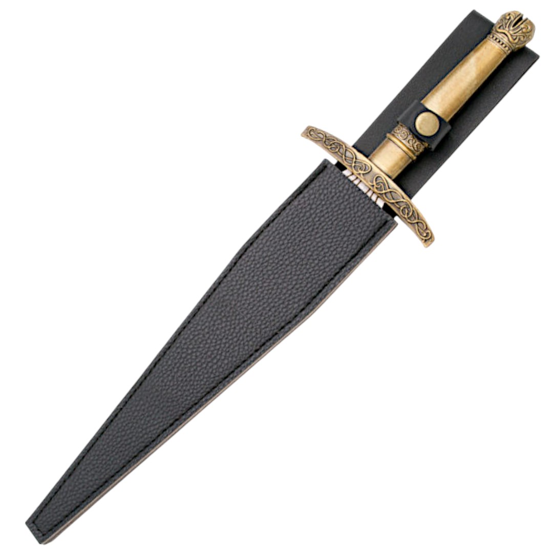 Adaga de Loki com punho de cor bronze e bainha preta