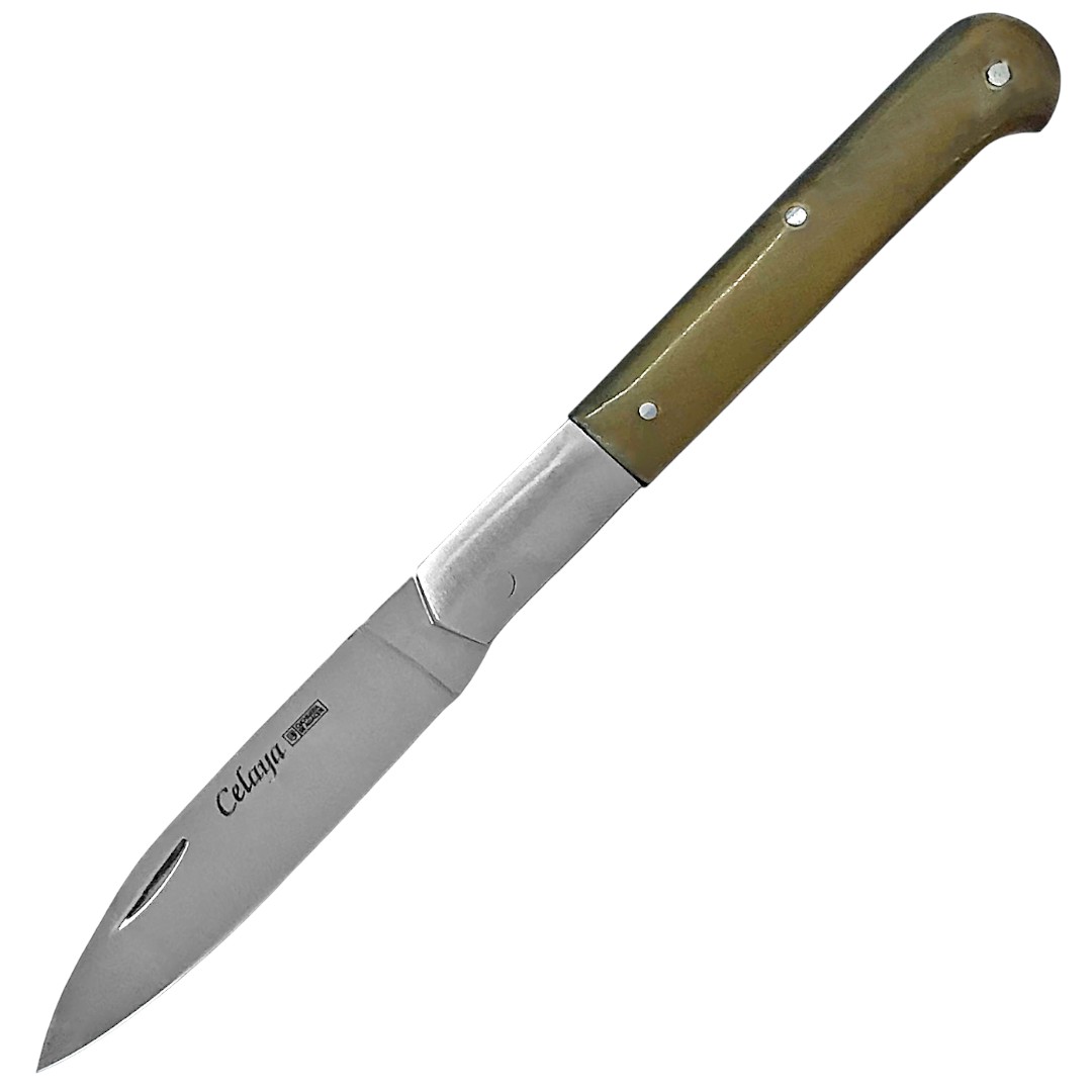 Klassisches Cabritera-Messer mit Stierhorngriff und 9 cm langer K...