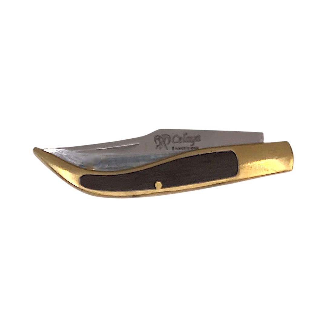 Sevillana-Taschenmesser mit Messing- und Pressholzgriff, 9 cm lange Klinge