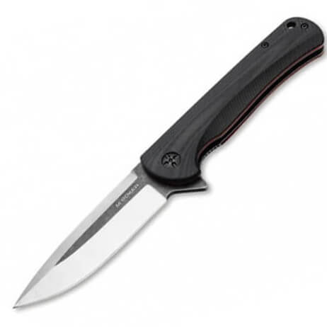 Tactical pocket knife with line lock and red details