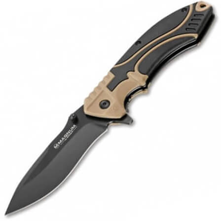 Spear tip pocket tactical knife with line lock