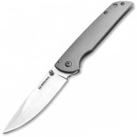 Tactical sports pocket knife with frame lock and satin finished b...