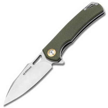 Sports pocket knife with line lock and partially serrated blade
