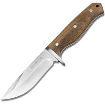 Outdoor knife with walnut wood handle