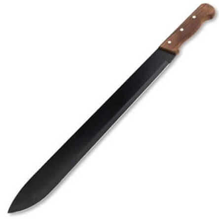 Machete com lamina revestida contra corrosao e cabo de madeira de...