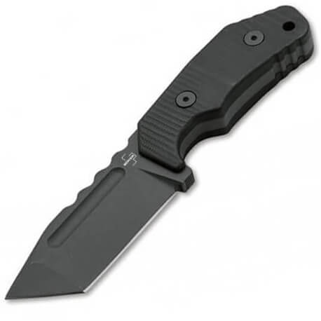 Sports style tactical knife with partially serrated blade and Kyd...