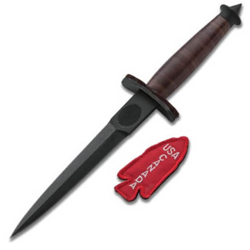 Historical and military style tactical dagger with brown leather ...