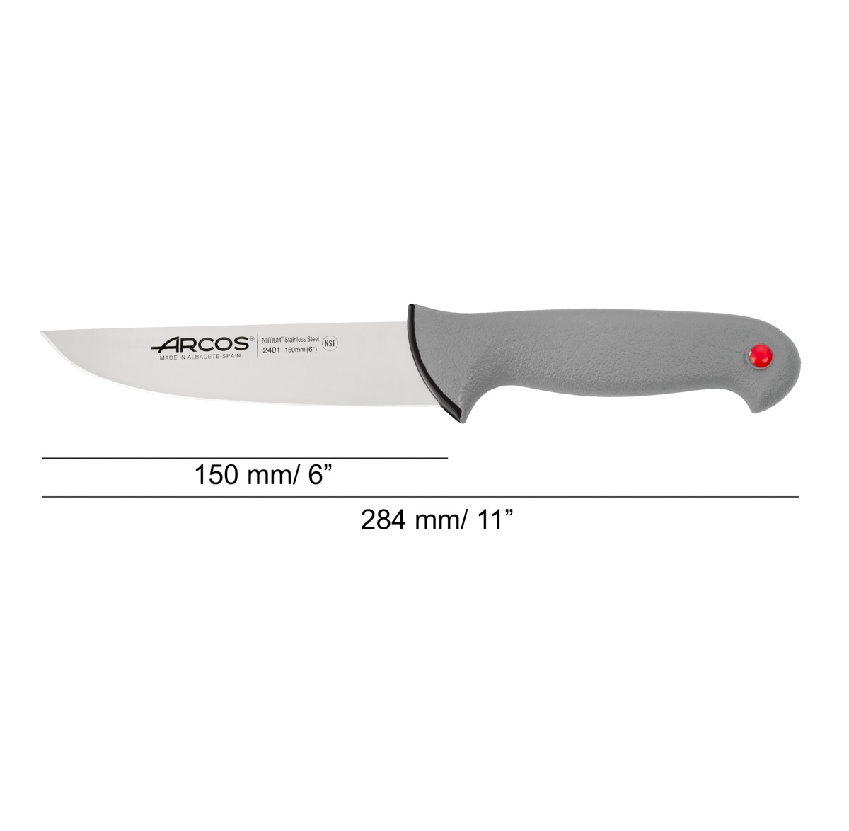 Arcos Fleischermesser mit 150 mm Colour Prof Klinge und grauem, doppelt eingespritztem Griff