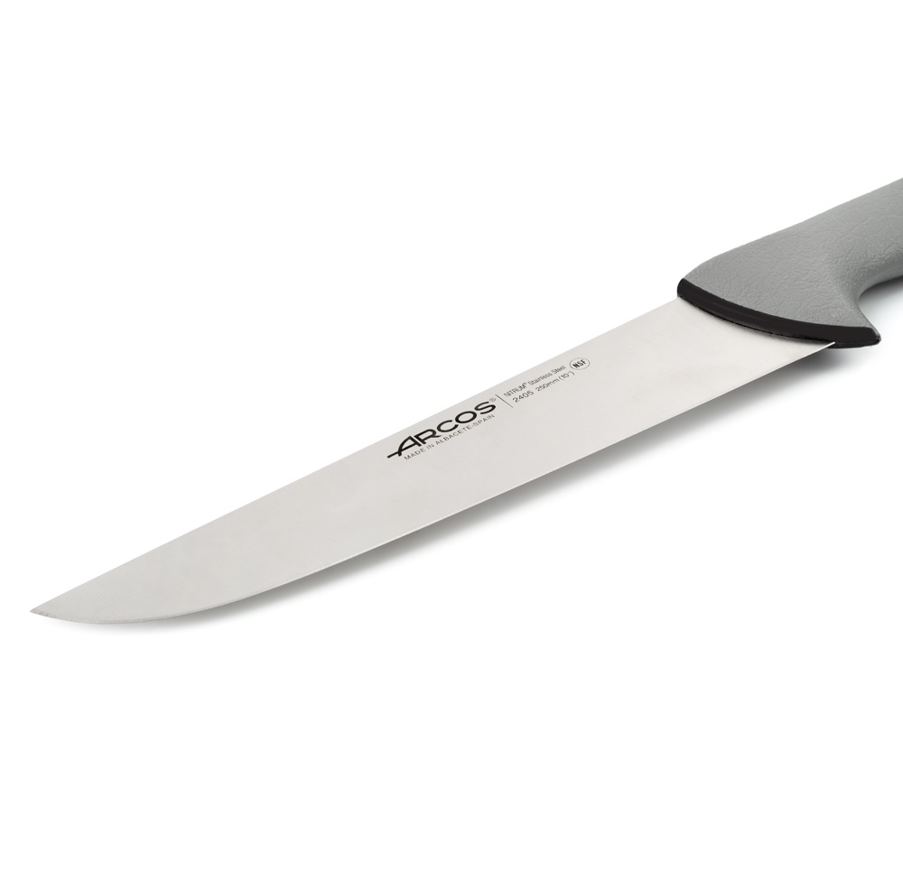 Coltello da macellaio Arcos con lama Colour Prof da 250 mm e manico grigio a doppia iniezione