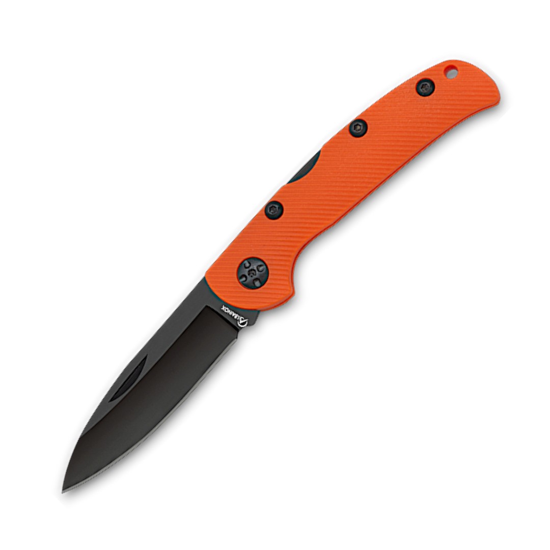 Navaja con mango de fibra nylon naranja y hoja de 8cm