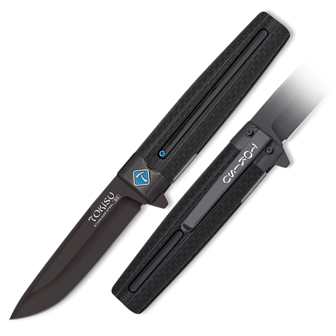 Tokisu tactical pocket knife with titanium coated blade