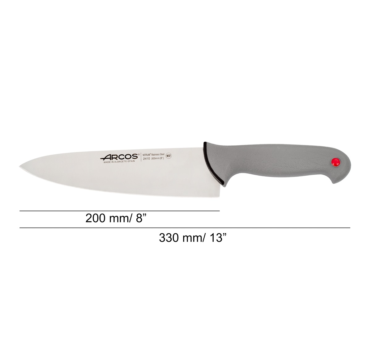Arcos chef's knife with a 20 cm blade and a black double-injection handle