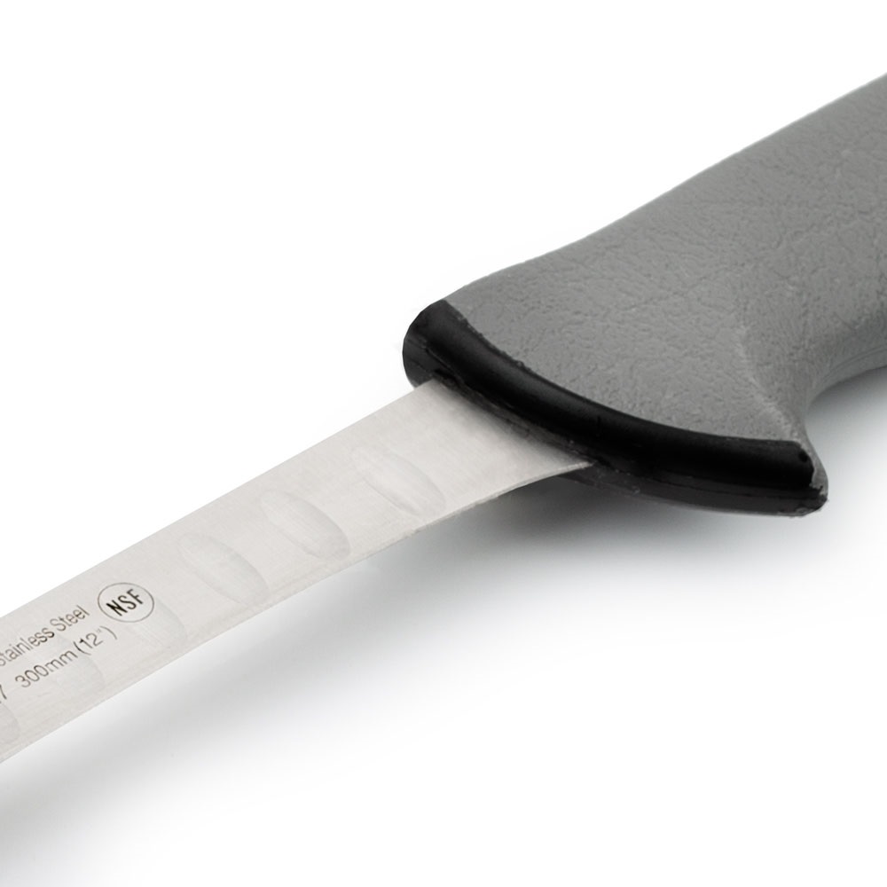 Arcos round-tip ham knife with a 30 cm hollow-edged blade, Colour prof, and a grey double-injection handle.