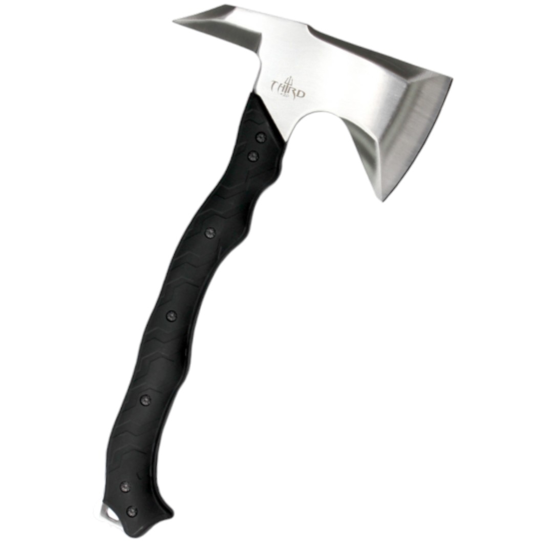 Tactical ax with satin blade and black ABS handle S4101-1