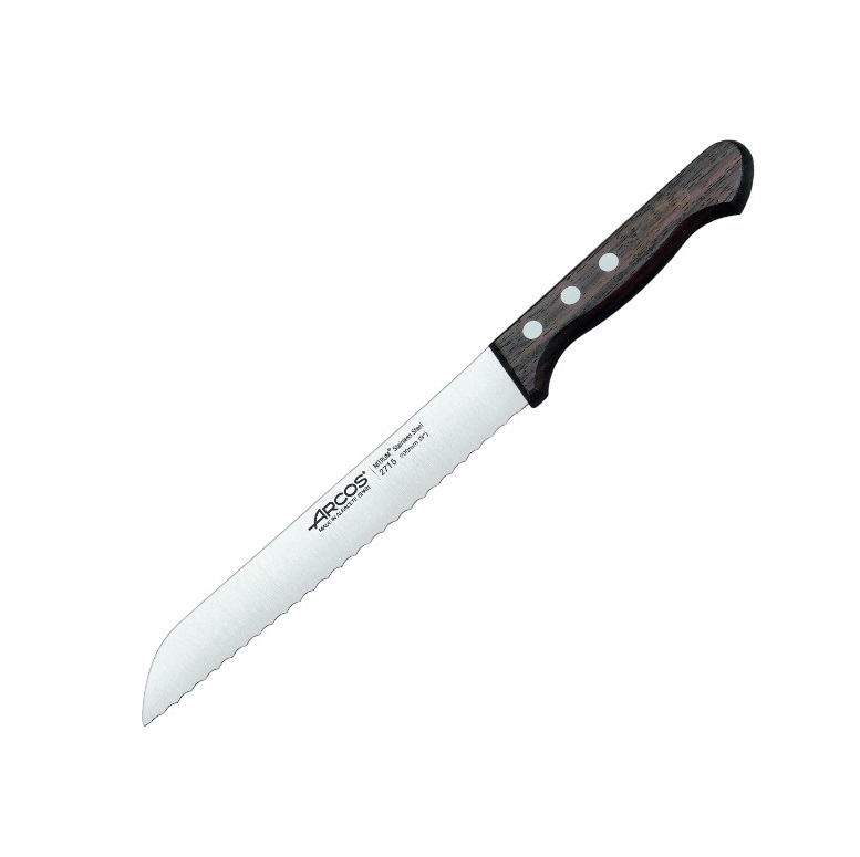 Arcos Atlántico bread knife with rosewood handle and 200 mm pearl...