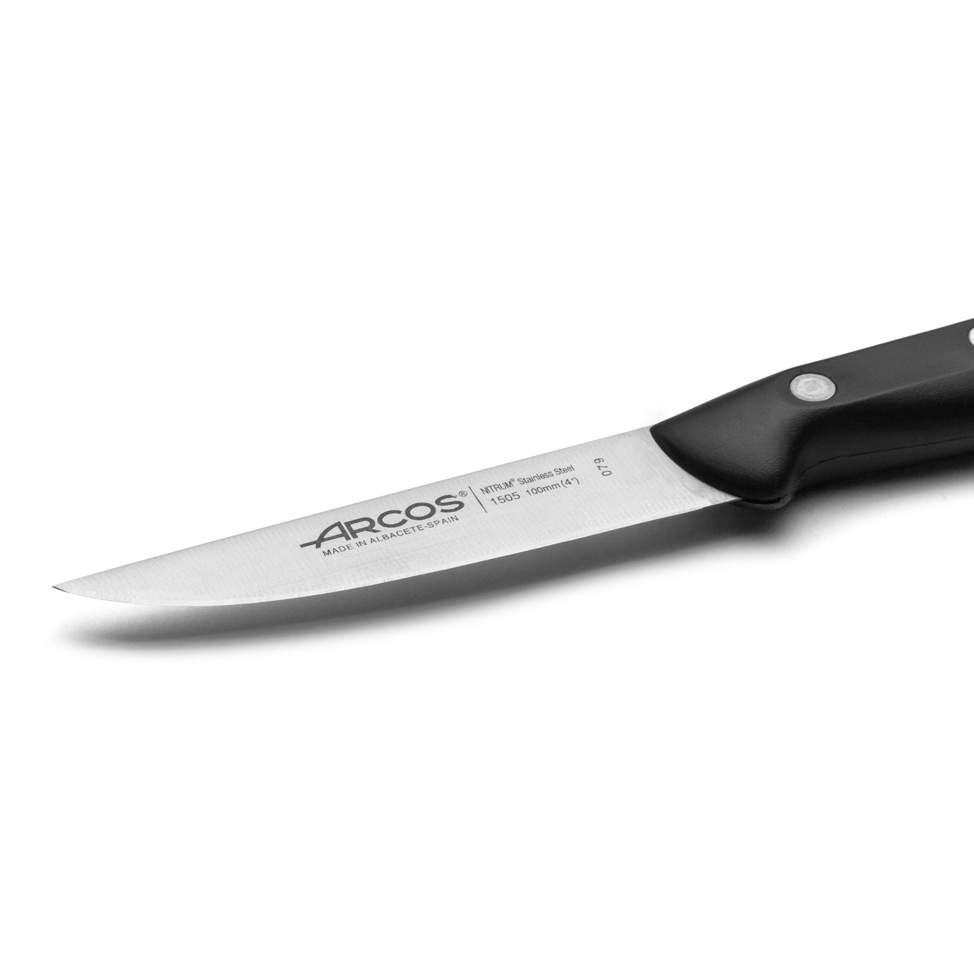 Arcos Maitre vegetable knife with black polypropylene handle and 100 mm blade