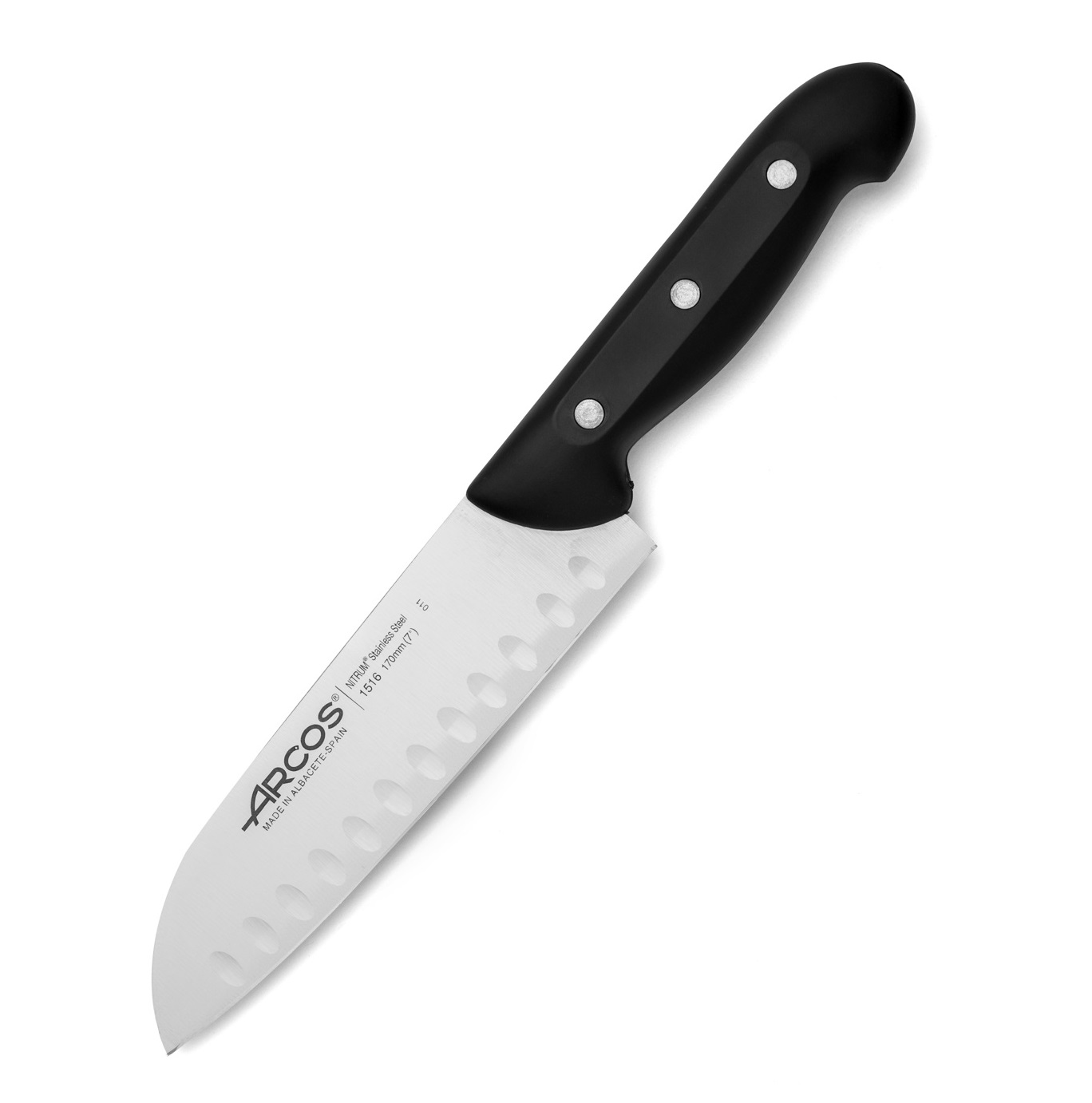 Arcos Maitre santoku knife with black polypropylene handle and 17... Arcos Maitre santoku knife with black polypropylene handle and 17...