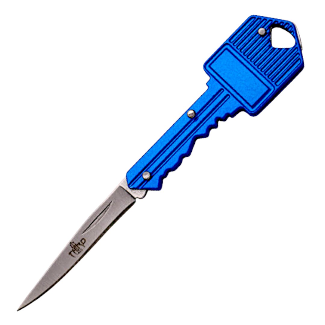 Blue key-shaped penknife