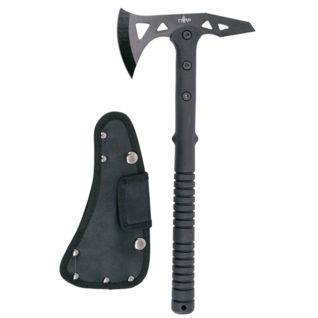Tactical axe with ABS handle and black 420 steel blade