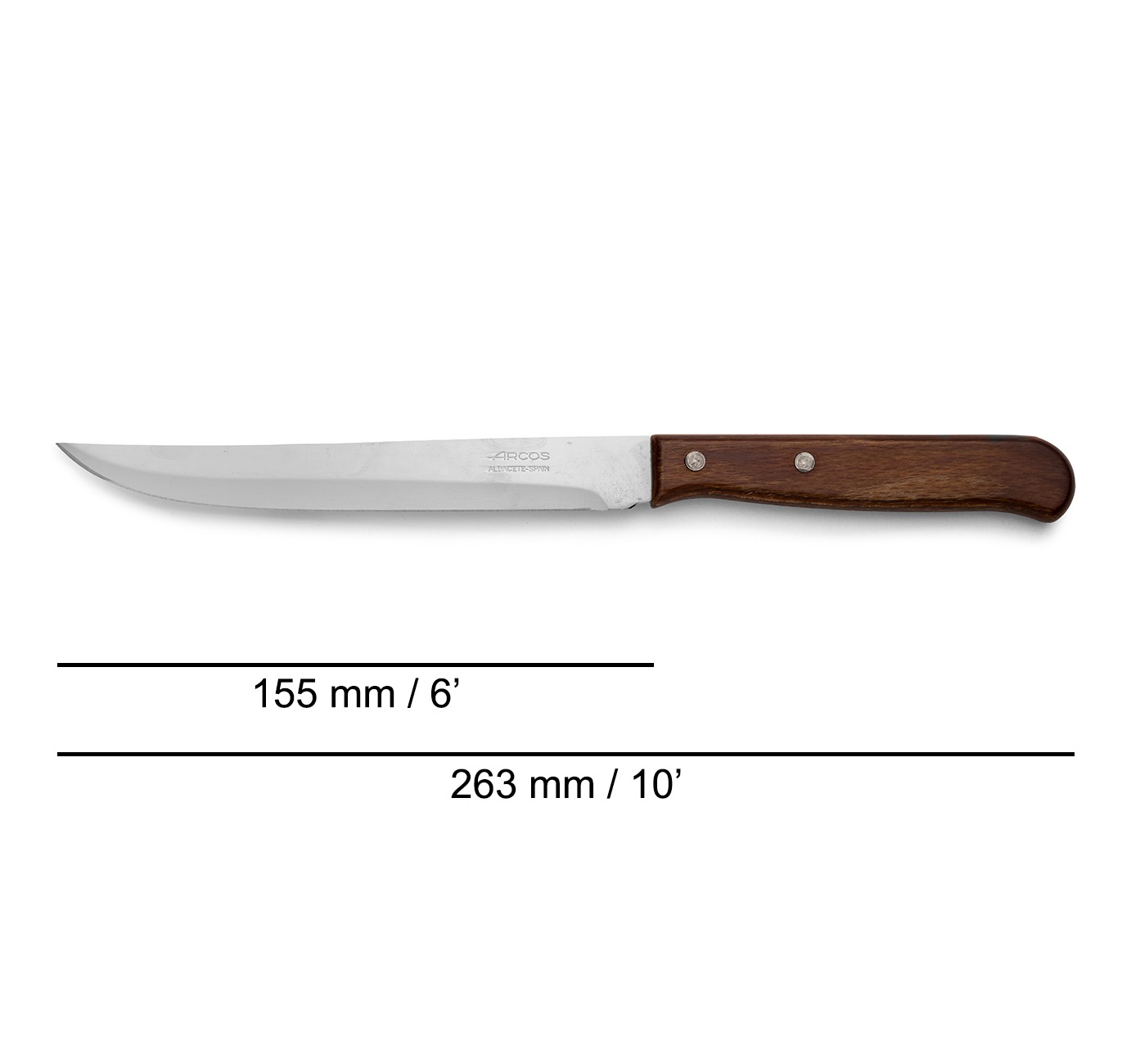 Arcos Latina series kitchen knife with wooden handle and 155 mm blade blister
