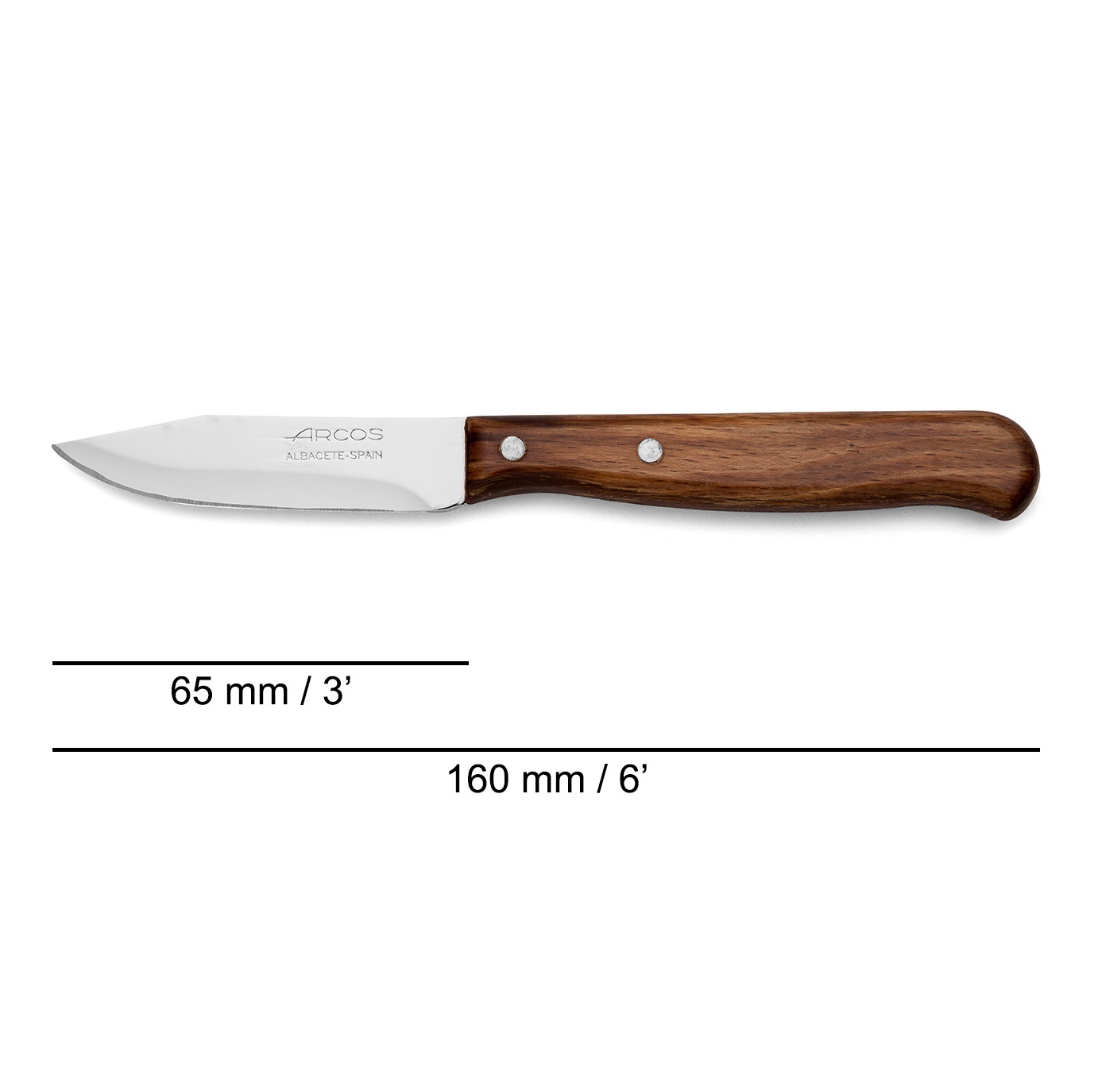 Arcos Latina series paring knife with wooden handle and 65 mm blade (blister)