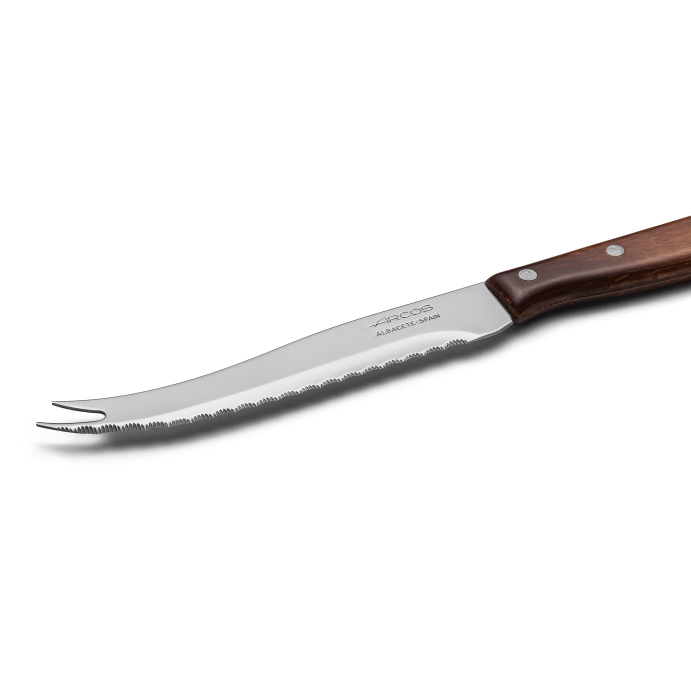 Arcos Latin series cheese knife with wooden handle and 105 mm serrated blade blister