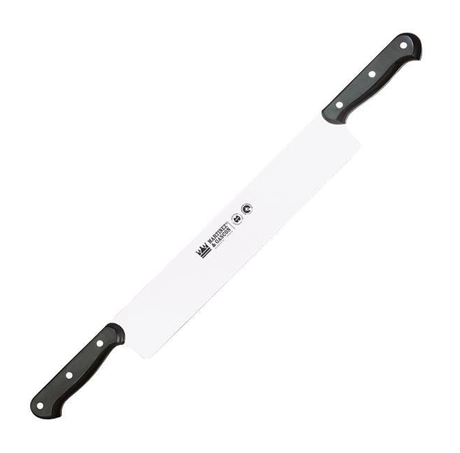 Two-handled cheese knife with a 34.5 cm blade and black polyoxyme...