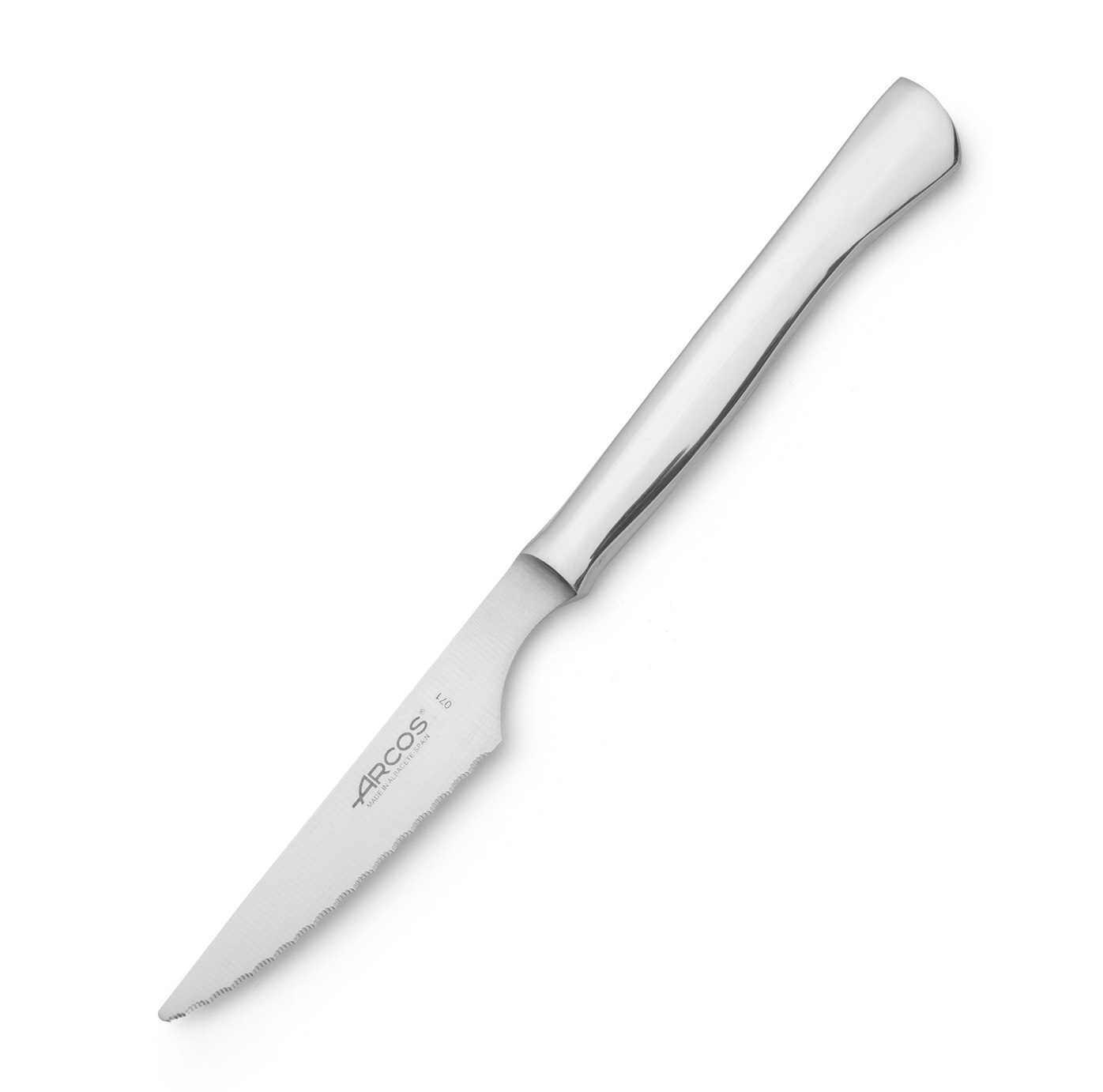 12 Arcos monoblock stainless steel steak knives, 220 mm