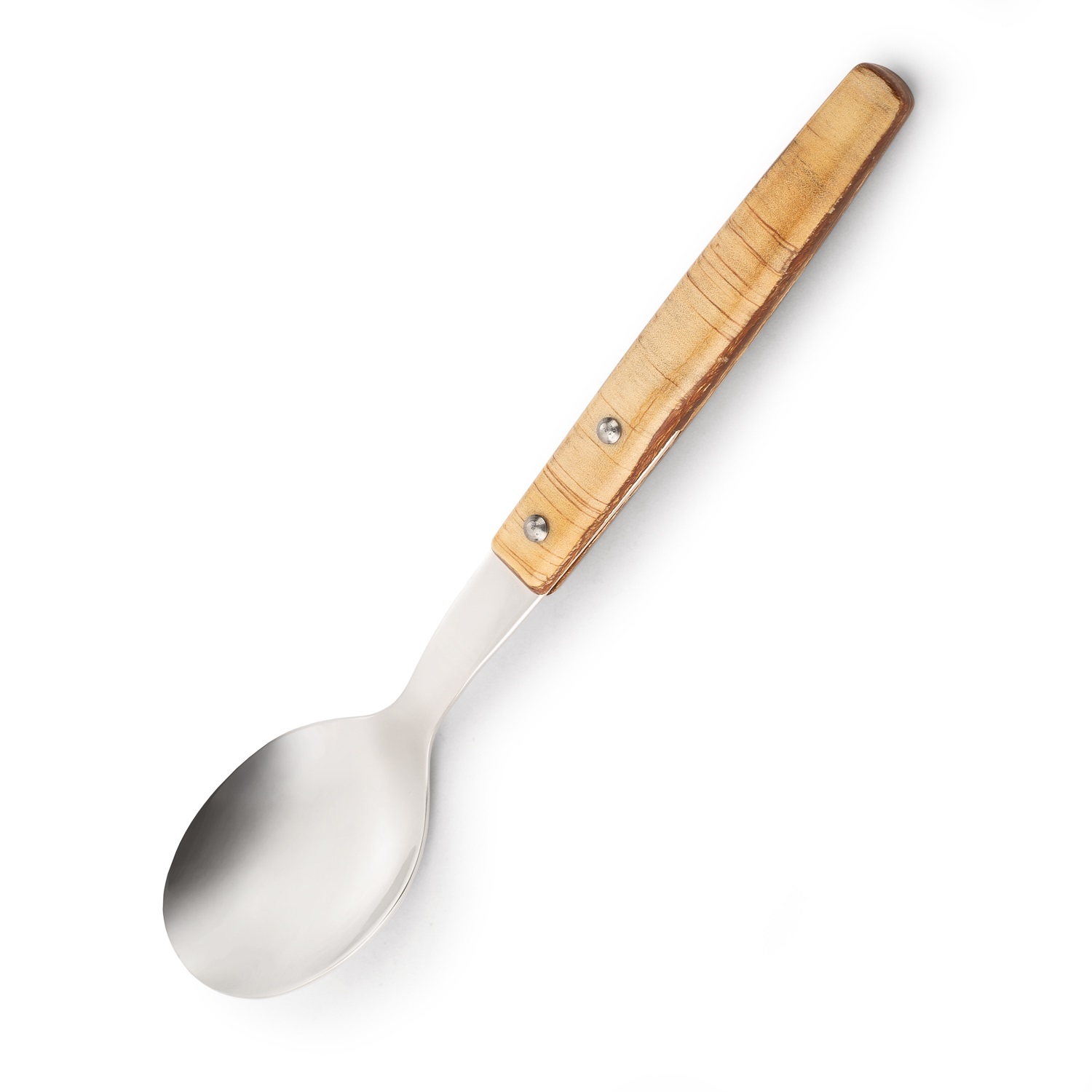 12 Arcos 205mm table spoons with light brown compressed wood hand...