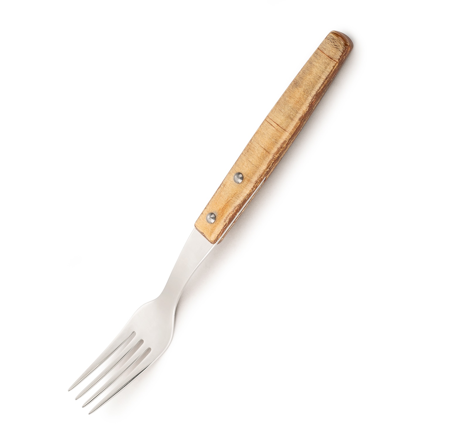 12 Arcos 200mm table forks with light brown compressed wood handl...