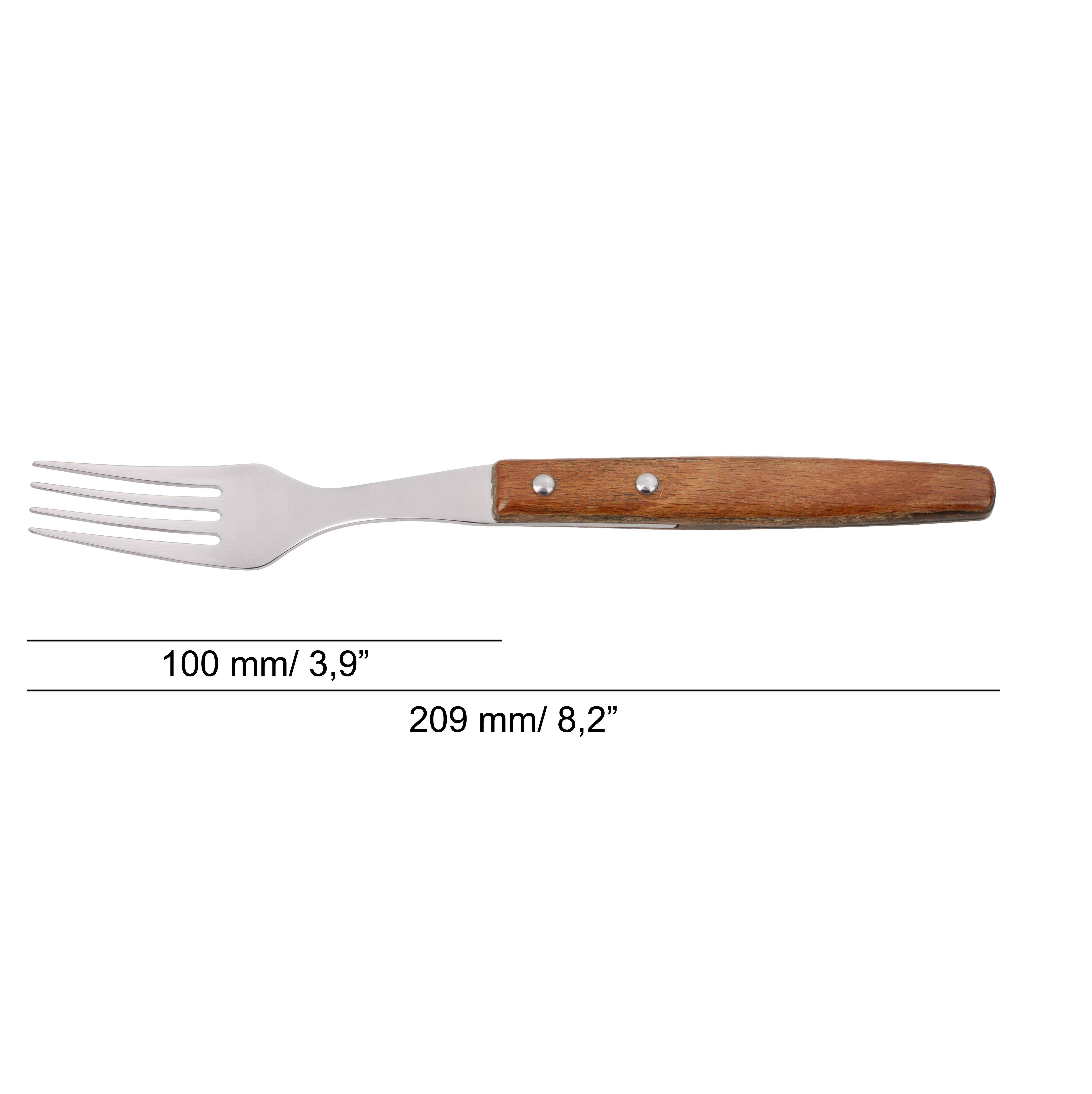 12 Arcos 209 mm Gregorio Series table forks with compressed wood handle