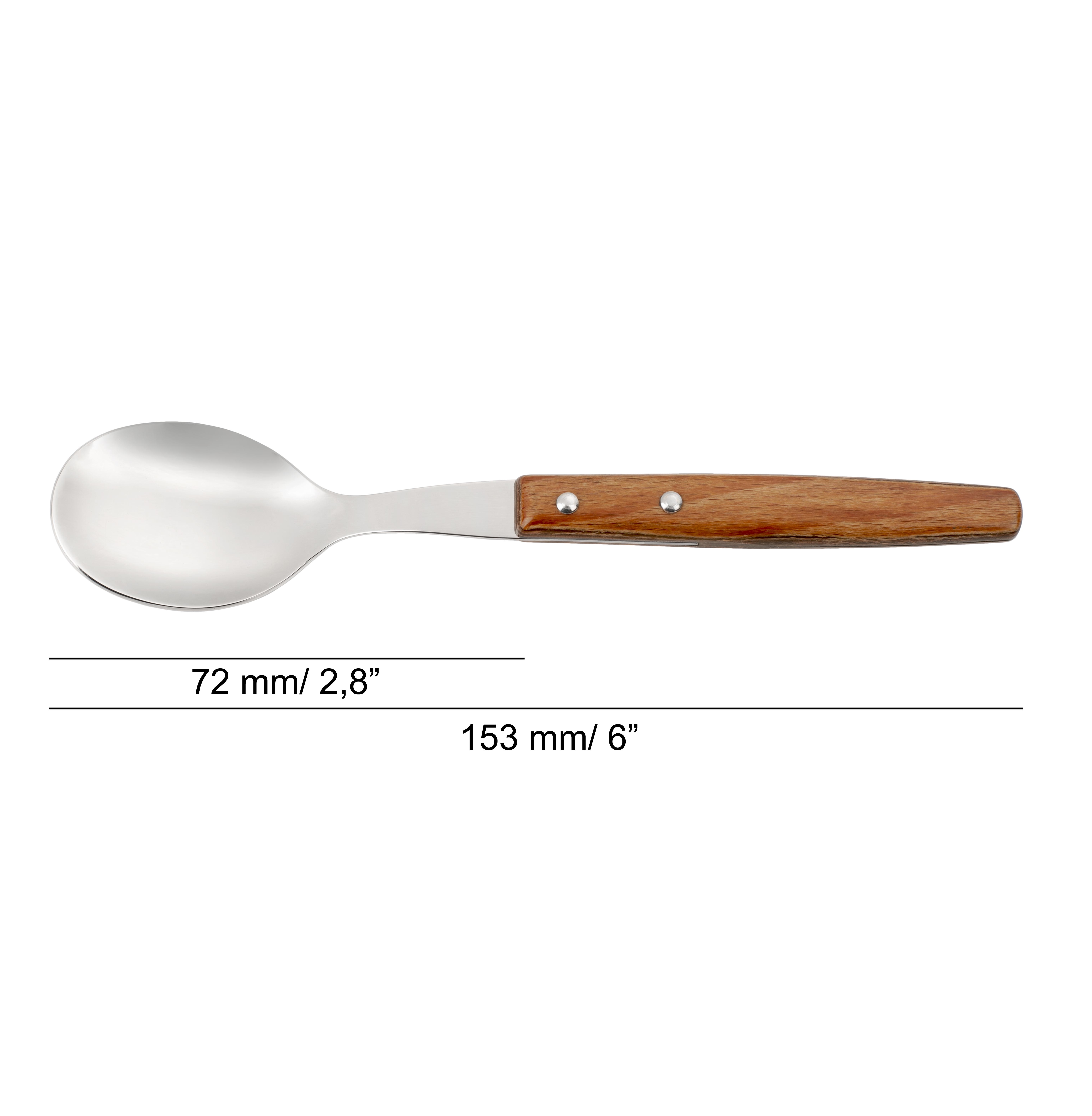 12 Arcos lunch spoons 153 mm Gregorio Series with compressed wood handle