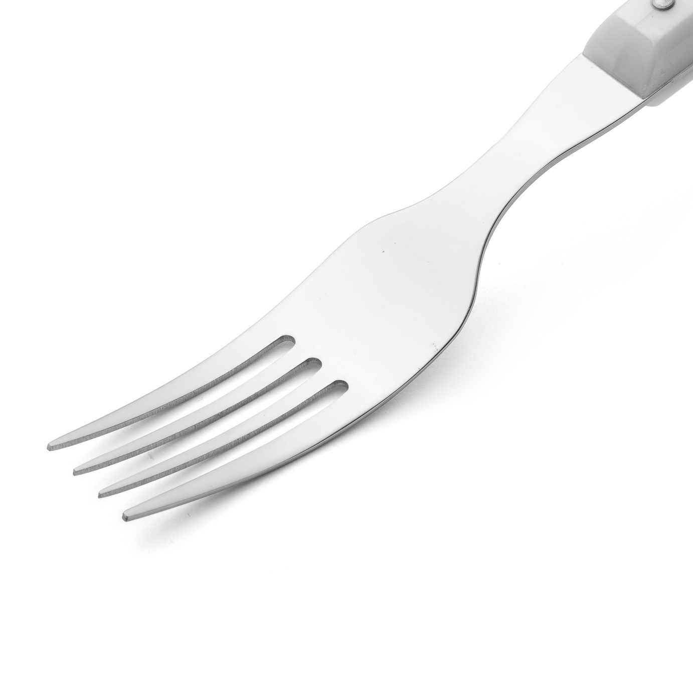 12 Arcos 195 mm steak forks with white polyamide handle
