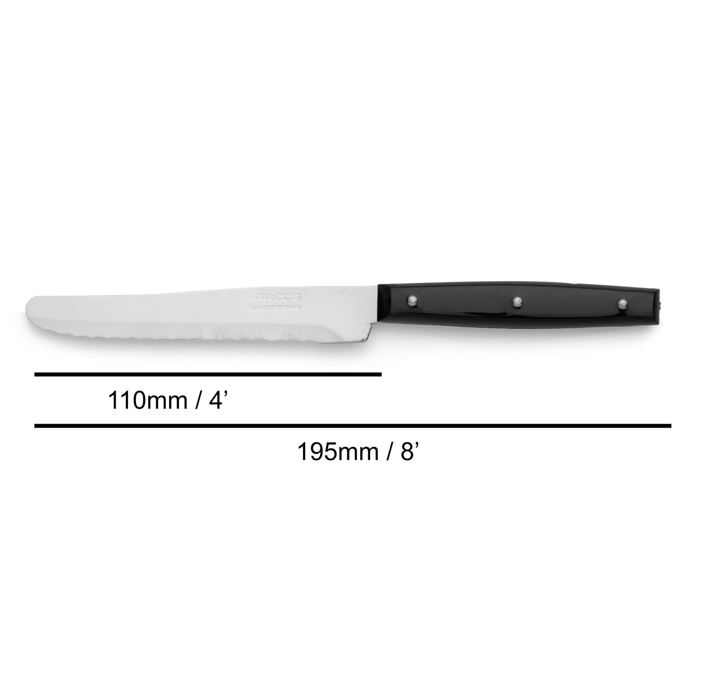 Arcos dessert knife with black polyamide handle and 11 cm blade
