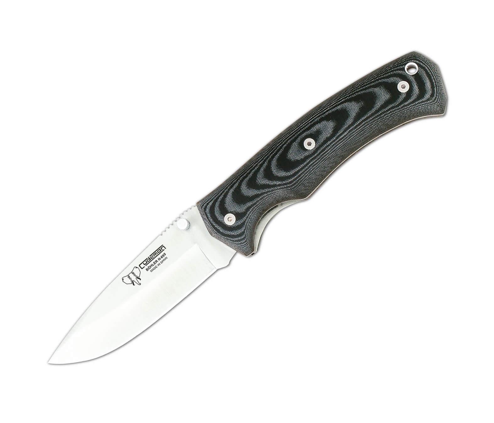 Couteau pliant tactique Cudeman. Manche en micarta noir.