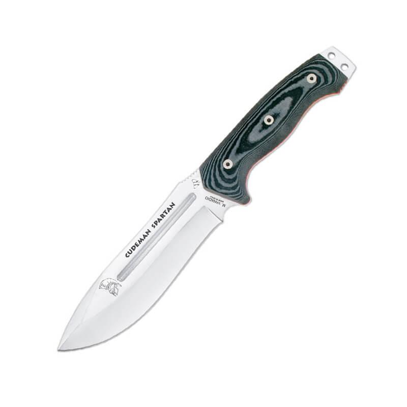 Cudeman Spartan schwarzer Micarta-Griff. Lederscheide.