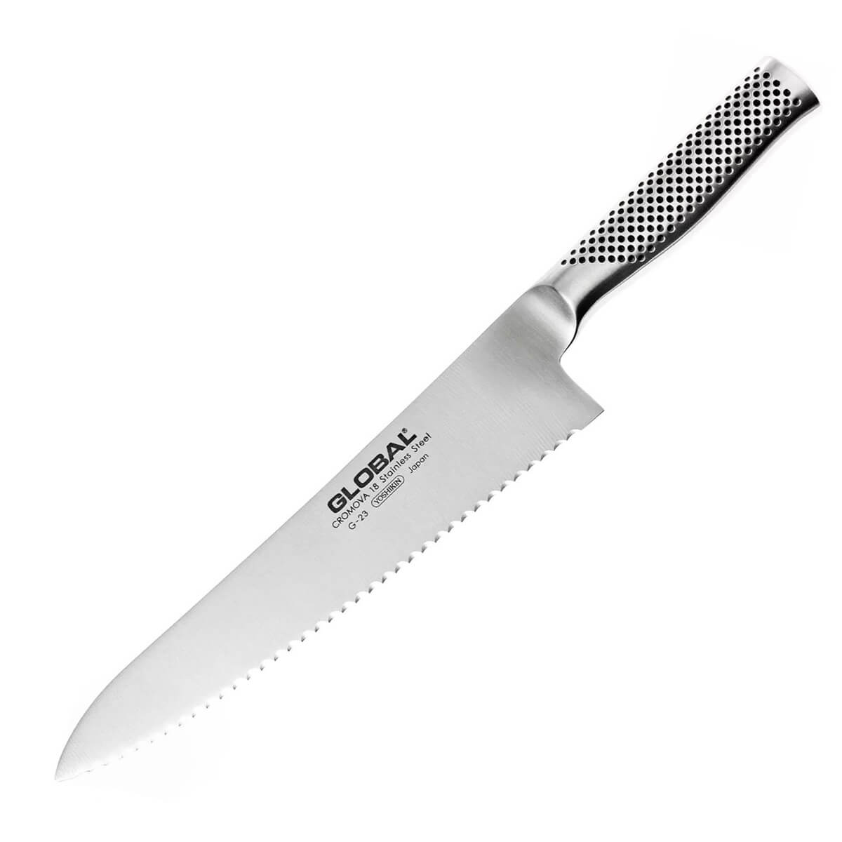 Global G-23 Brotmesser mit 24 cm langer Wellenschliffklinge