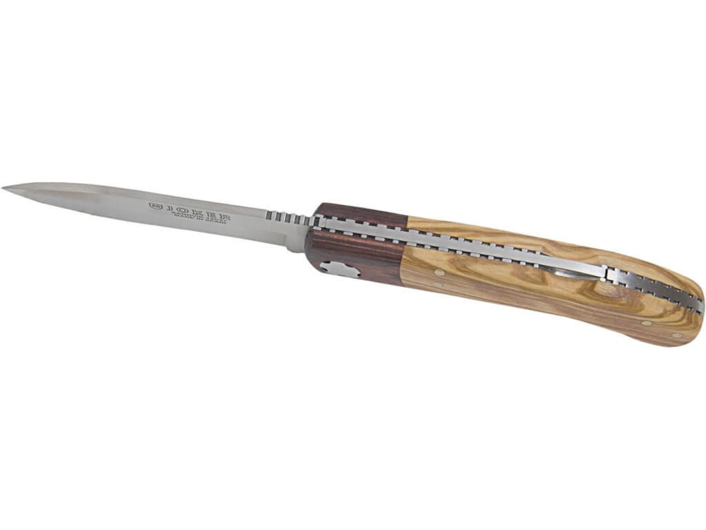 Joker Pachon pocket knife with olive and palisade wood handle and 8 cm drop point blade