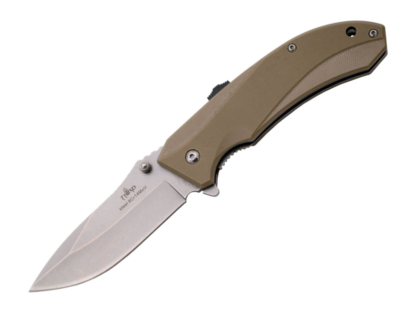 Knife with assisted opening and camel G10 handle