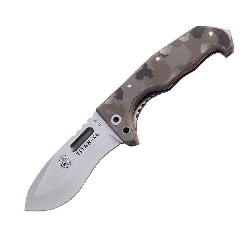 JV Titan XL Einsatzmesser mit Pixelgriff aus Micarta Camo