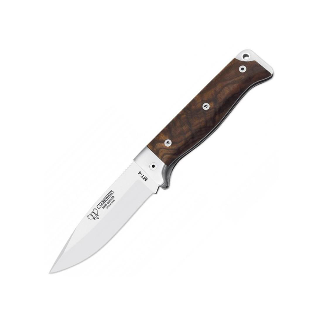 Couteau de poche MT4 Cudeman. Manche en noyer satiné. Étui en cui...