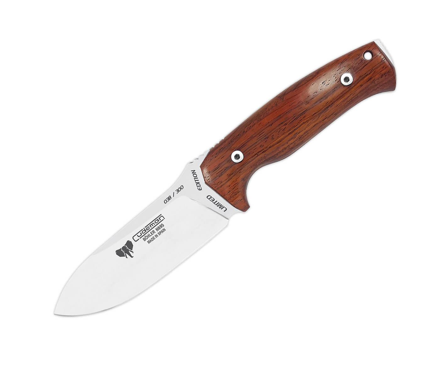 Überlebensmesser Modell Fab I. Polierter Cocobolo-Griff. Böhler N...
