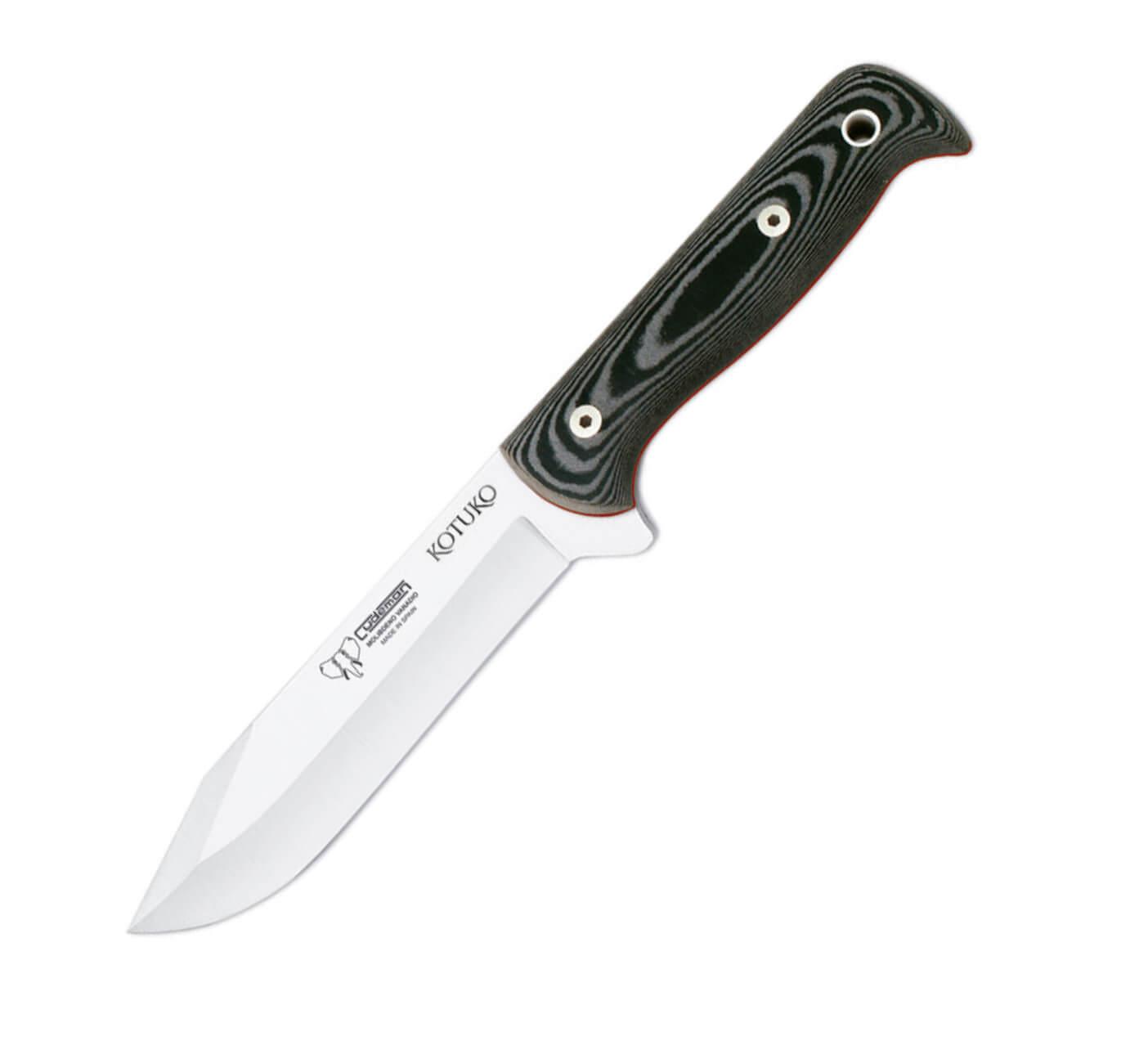 KOTUKO Jagdmesser mit schwarzem Micarta mit rotem Linergriff und ...